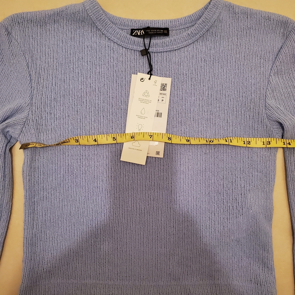 NWT Zara Lavender Long Sleeve Crop Top - Picture 8 of 10